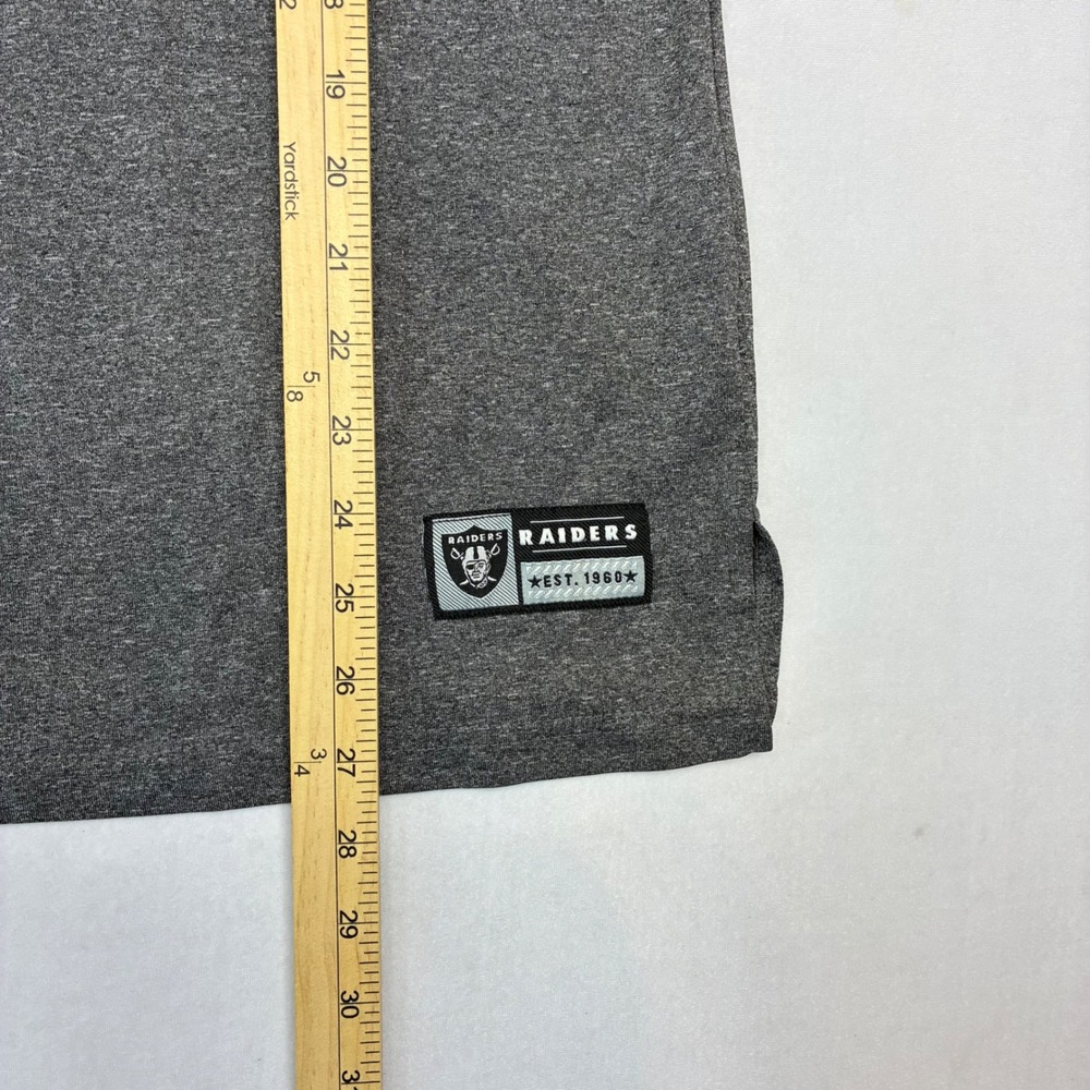 NFL Team Apparel Raiders Pullover Mens Medium Gray Quarter Zip Heathered Logo - Picture 6 of 7